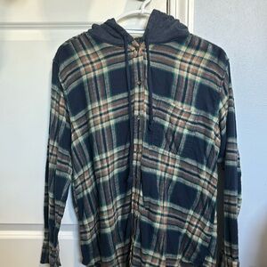American Eagle Hooded Flannel